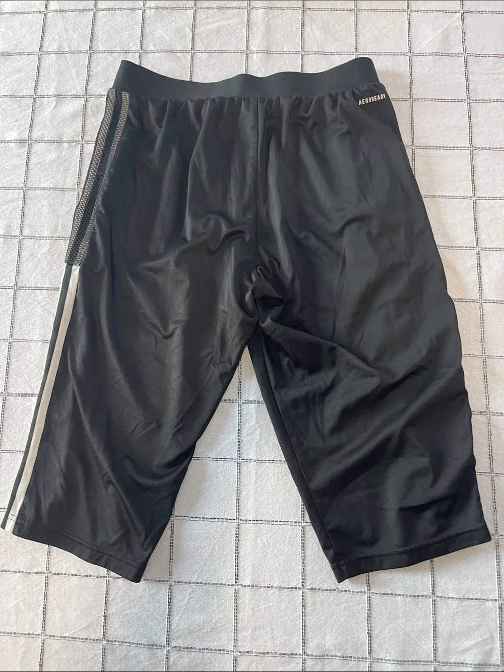 adidas Black Athletic Shorts with White Side Stripes